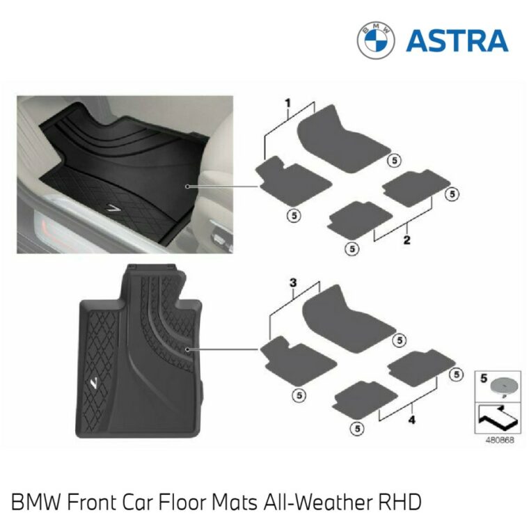 BMW Genuine Front Car Floor Mats All-Weather RHD G11 G12 7 Series - Image 3